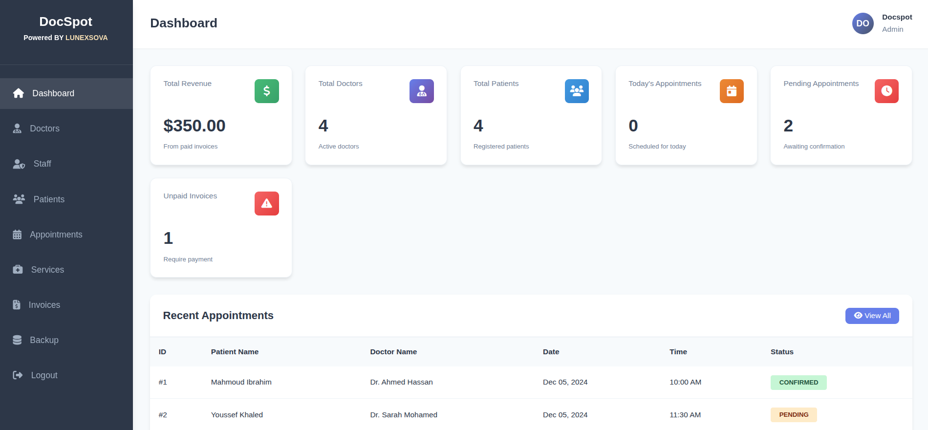 DocSpot - Medical Clinic Management System